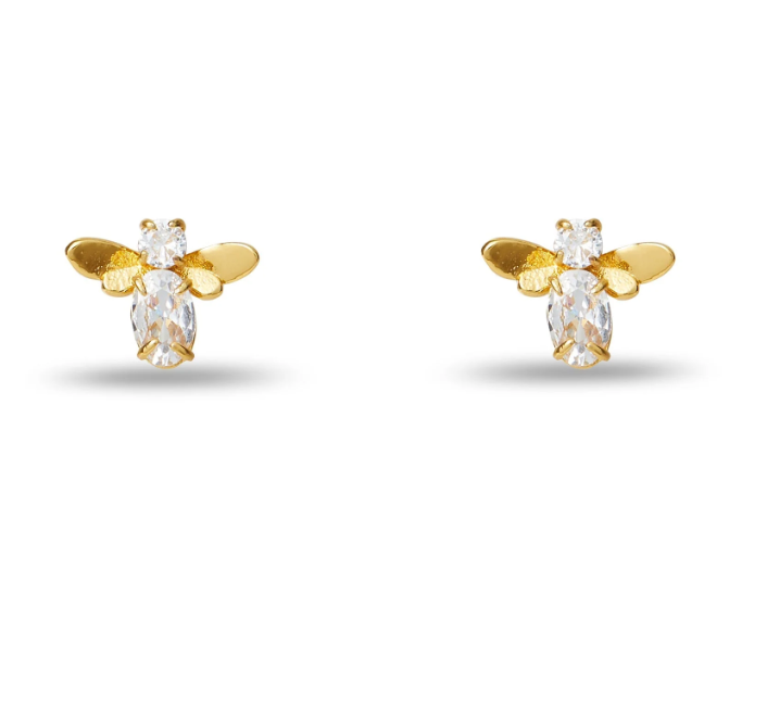 CRYSTAL HONEYBEE STUD EARRINGS