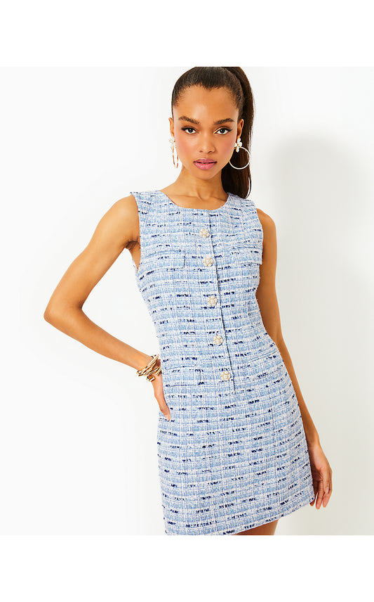 BINDY SHIFT ROMPER - BONAIRE BLUE - COASTAL VIBES BOUCLE