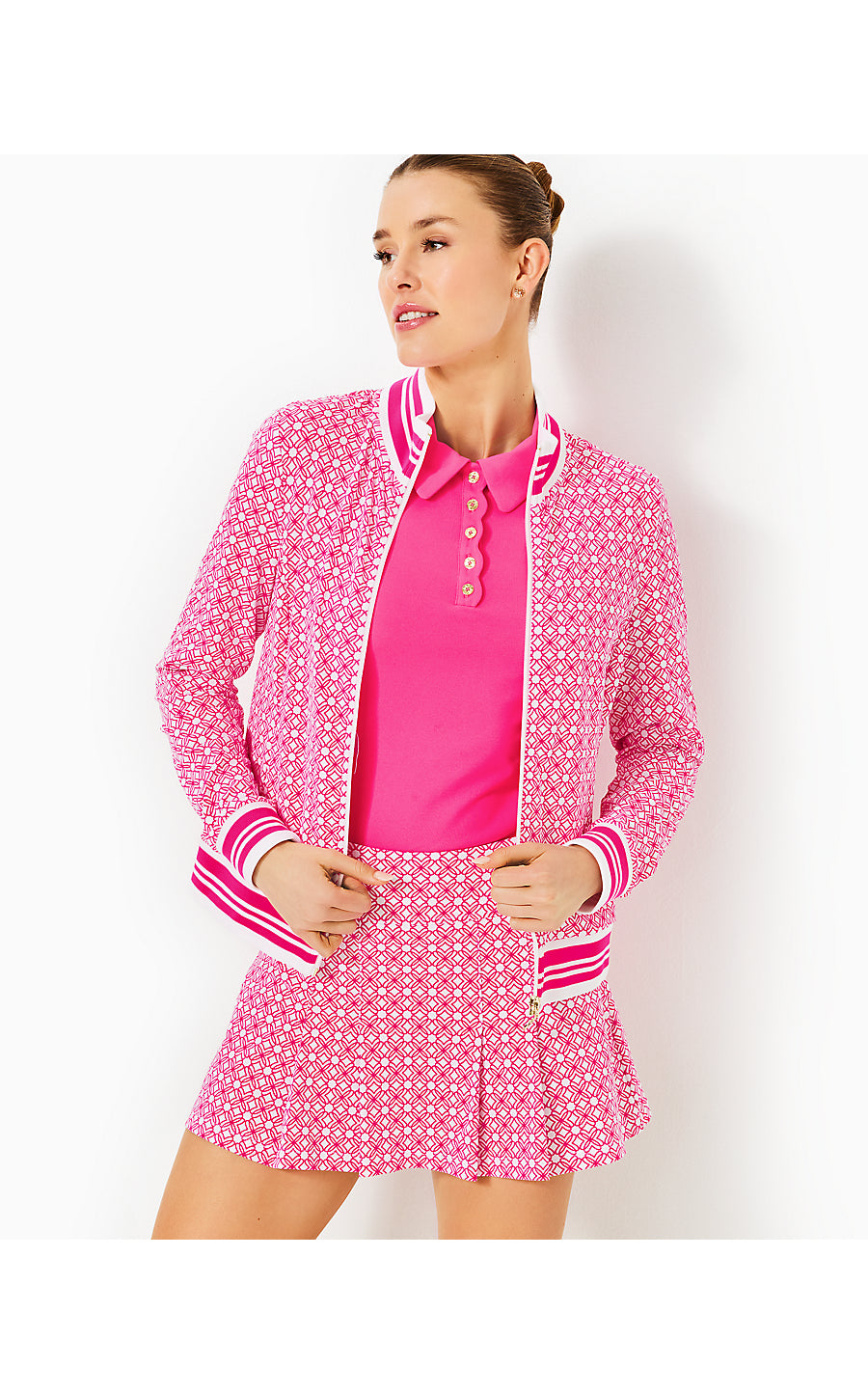 REGATE JACKET UPF 50+ - PASSION FRUIT PINK X RESORT WHITE - BUTTERFLY PATTERN