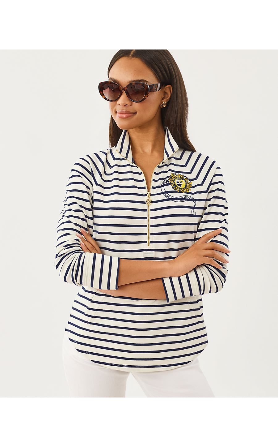 SKIPPER POPOVER - MULTI - TROPICAL CHEST EMBELLISHMENT