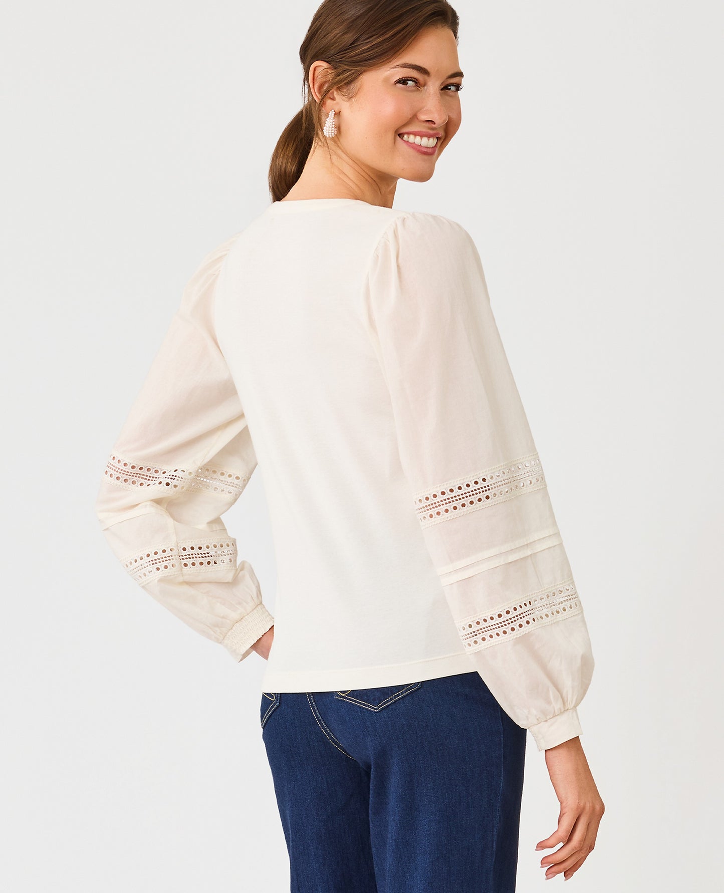 RONSON LONG SLEEVE KNIT T - COCONUT