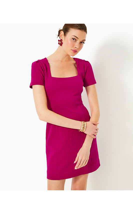 BRINLEY DRESS - MYSTIQUE PINK - WAVY KNIT JACQUARD