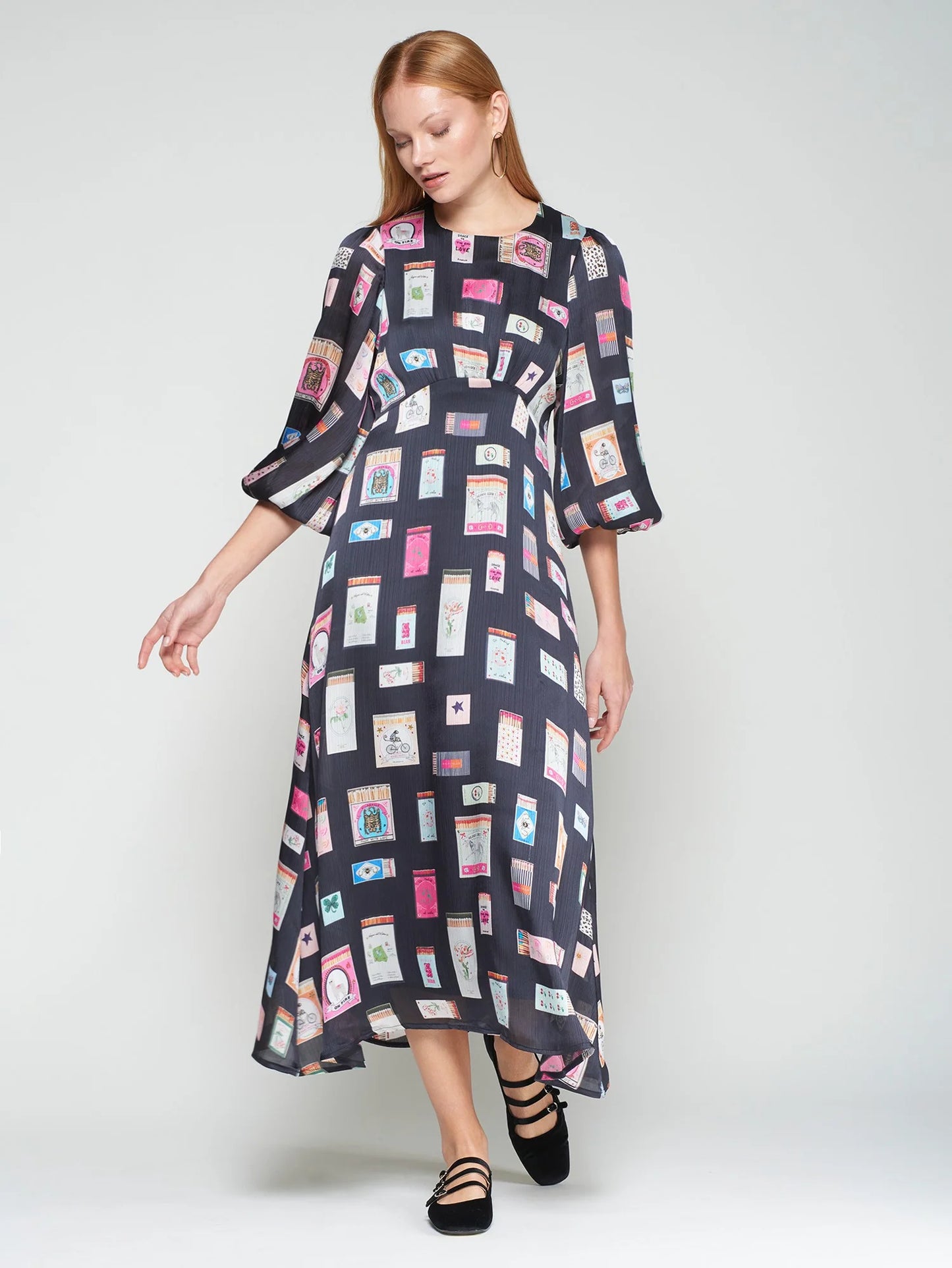 DRESS ERIN CERILLAS MARINO PRINT