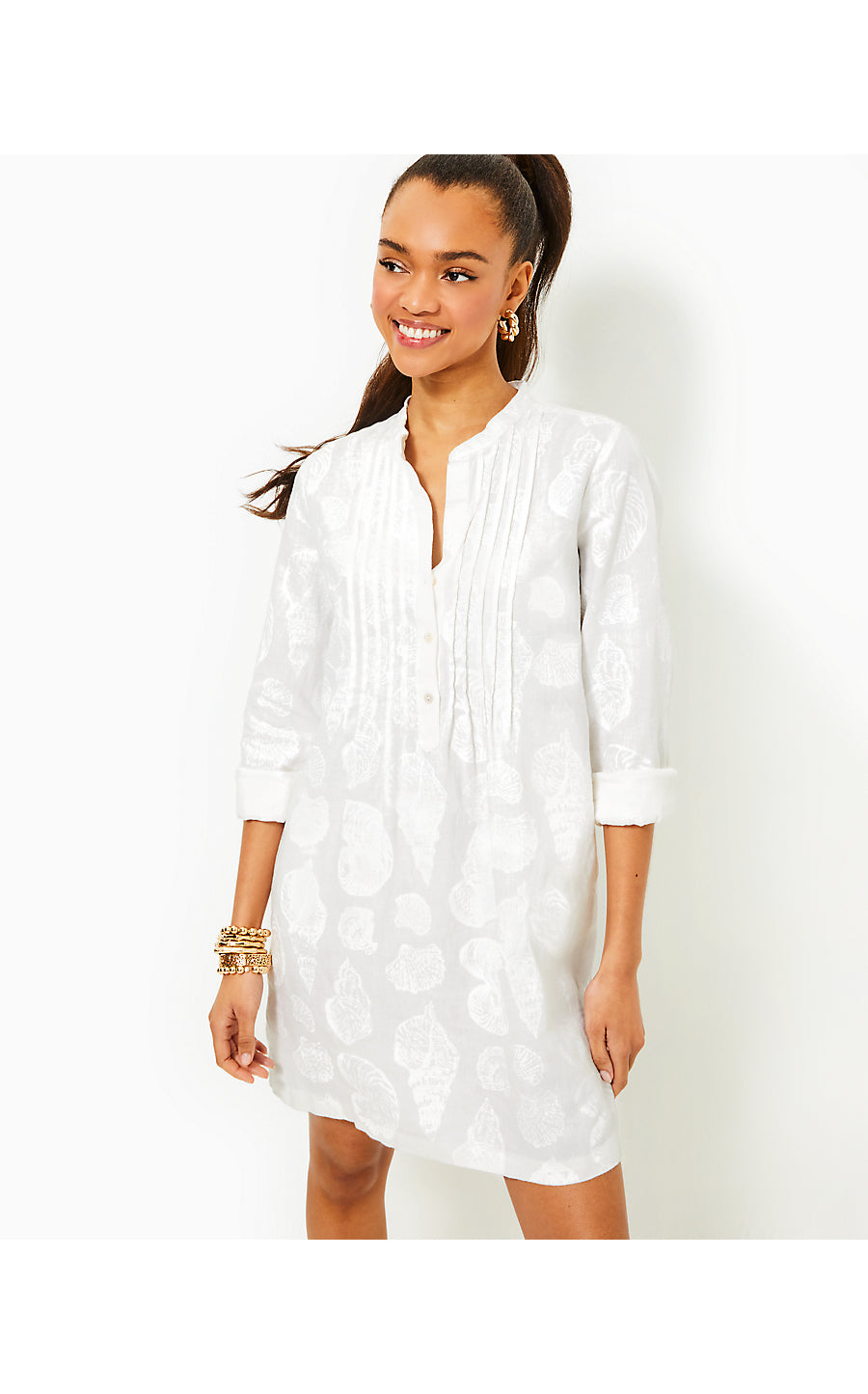 RHODA DRESS - RESORT WHITE - SHELL OF A GOOD TIME