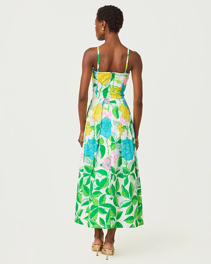 Kenni Midi Dress - Multi Rose Bud Engineered Woven Dress