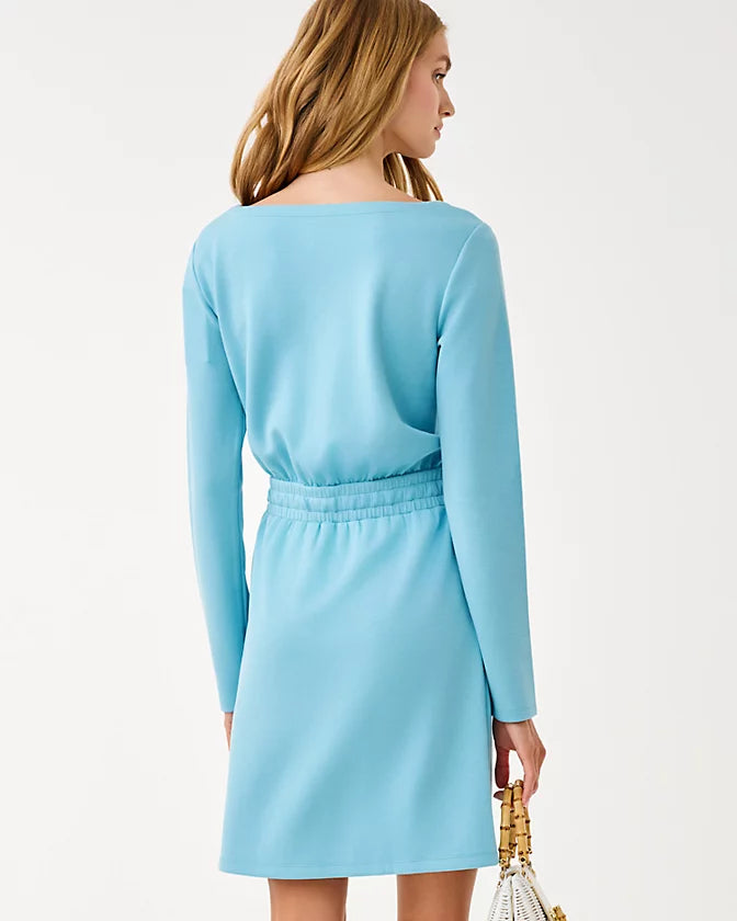 CARRICK LONG SLEEVE DRESS - BELLEVUE BLUE