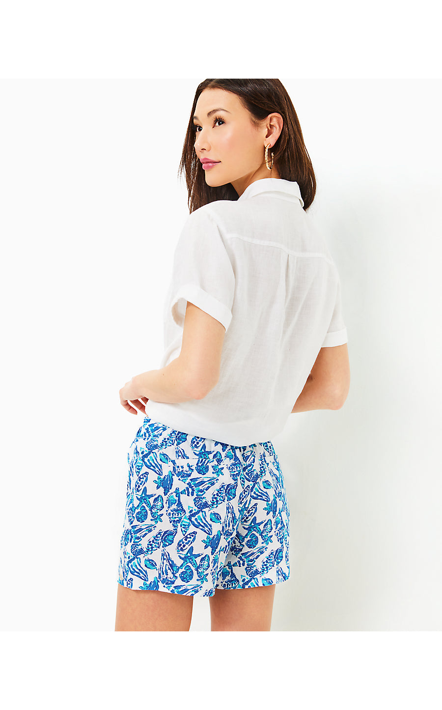 LILO LINEN SHORT - RESORT WHITE - SHELL COLLECTOR