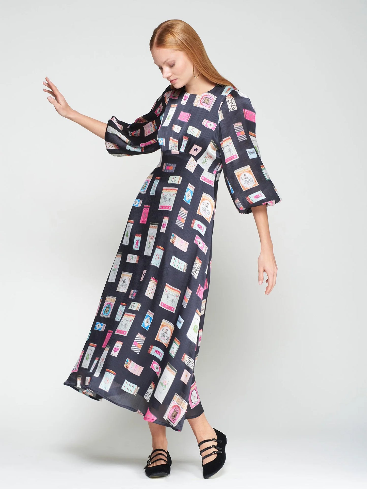 DRESS ERIN CERILLAS MARINO PRINT