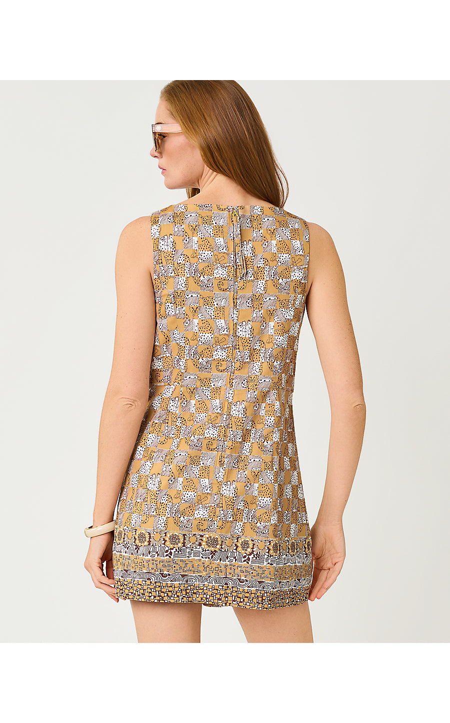 ORIANA SHIFT ROMPER - ICED LATTE - LIL CHEETAH CHECKS ENGINEERED ROMPER