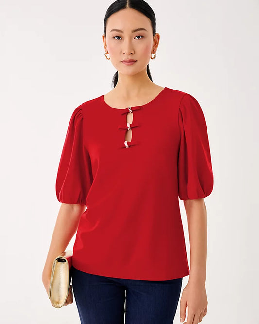 ETHENIA KNIT TOP - CRANBERRY RED