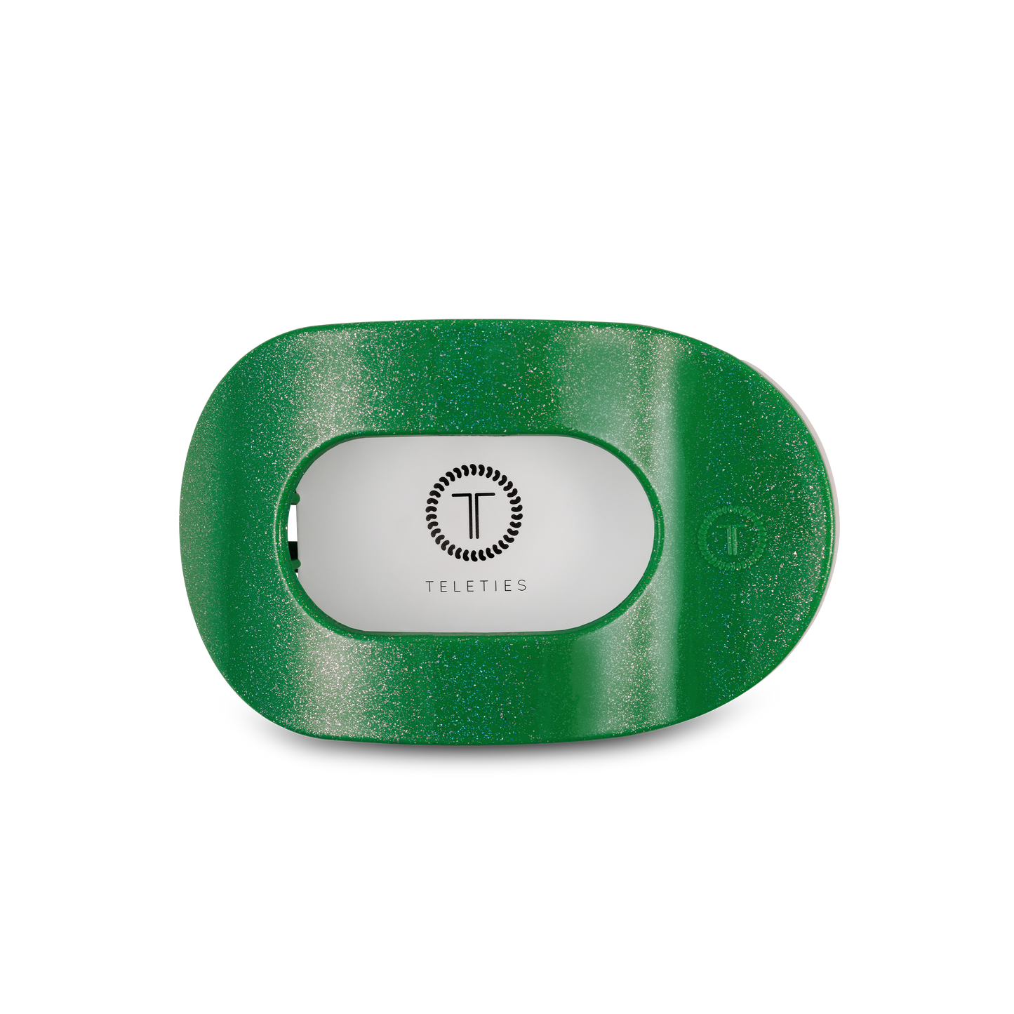 TELETIES - Round Flat Hair Clip | Medium | Shamrock Shimmer