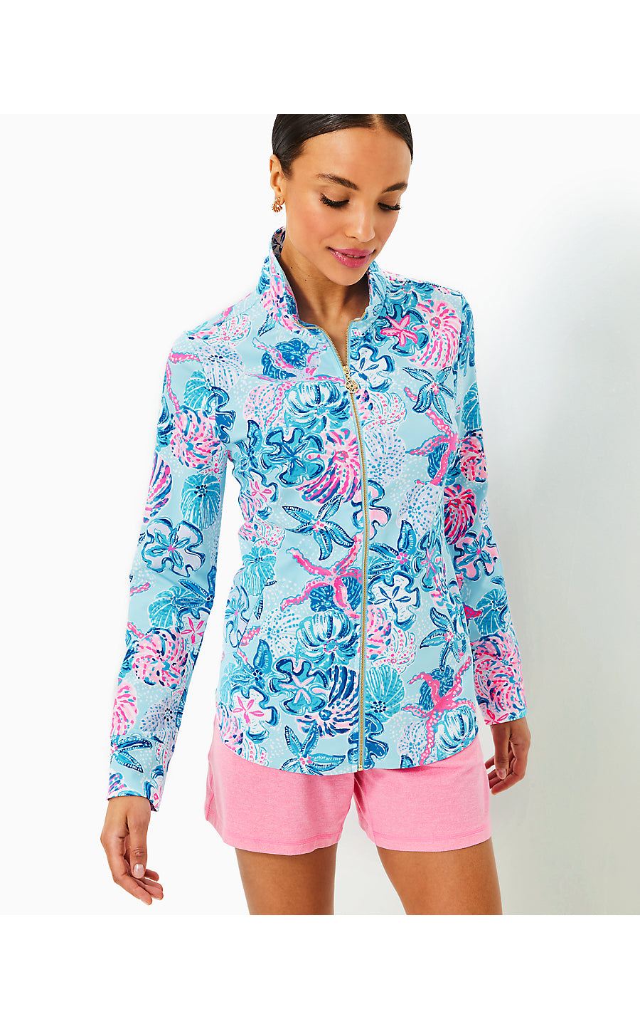 LEONA UPF 50+ ZIP-UP - MULTI - BAHAMAS BEACHCOMBER