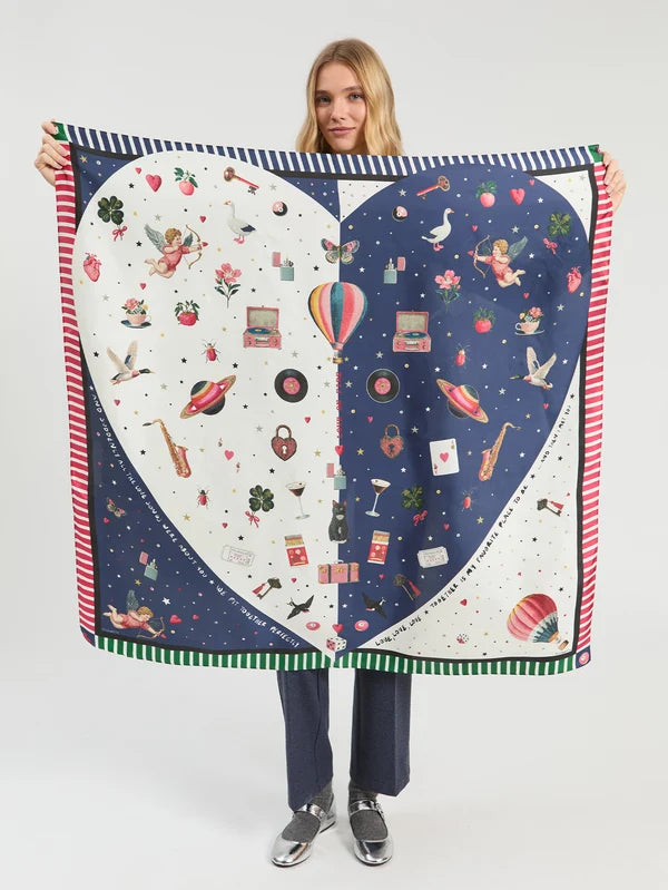 Silk Scarf - Cupid Marine