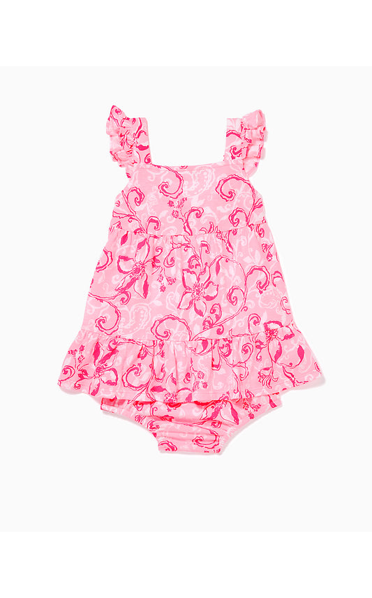 CHARLIZE INFANT DRESS - CONCH SHELL PINK - FLAMINGLE GARDEN