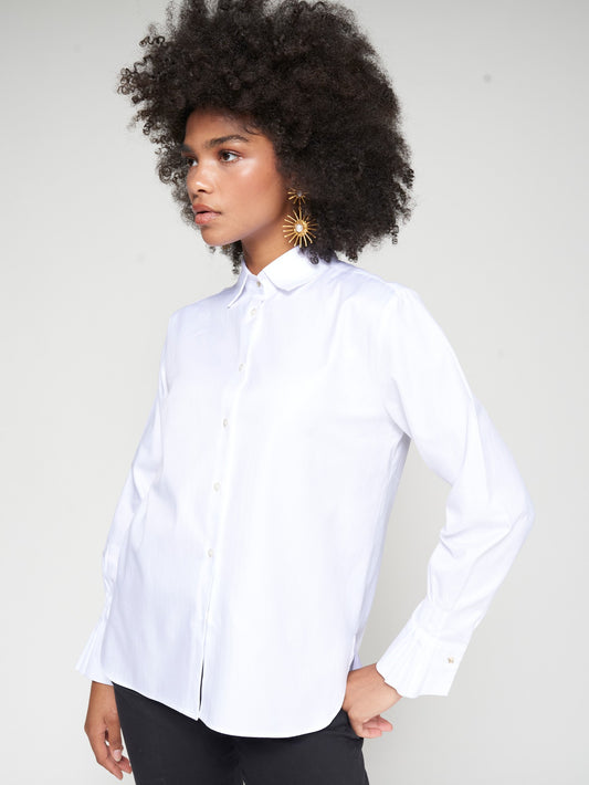 SHIRT TABLEADO PUÑO ESPIGA BLANCA