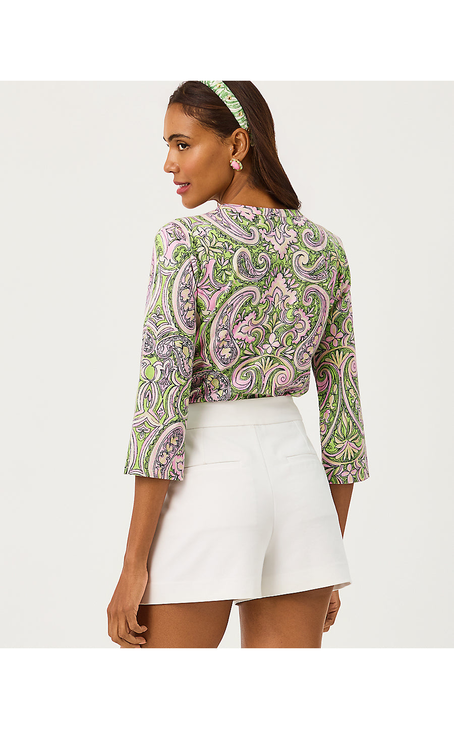 CLAIRMONT 3/4 SLEEVED KNI-LIME CHIFFON-ESTORIL