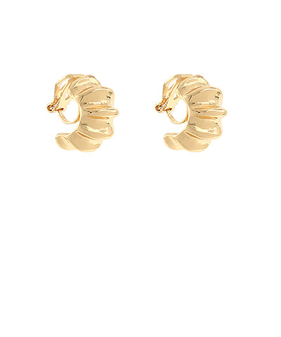 Wide & Textured Half Clip On Hoops