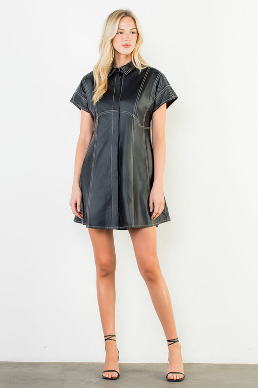 Sleeveless Leather Dress