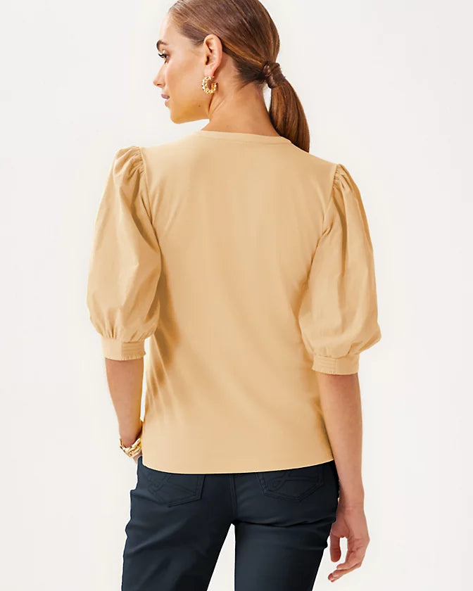 RONSON KNIT TOP - WICKER TAN