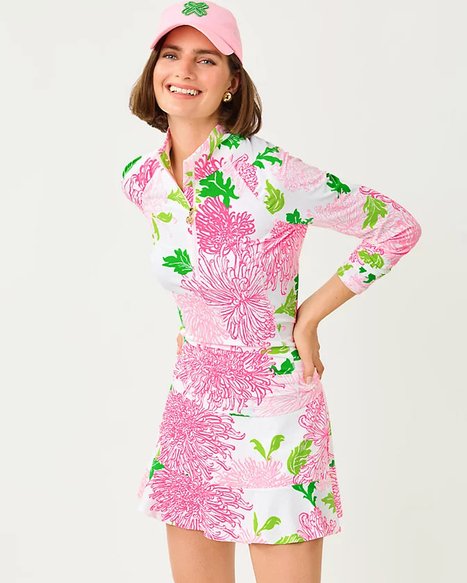 JUSTINE HALF ZIP UPF 50+ - RESORT WHITE - LIL GO WITH THE FLOW