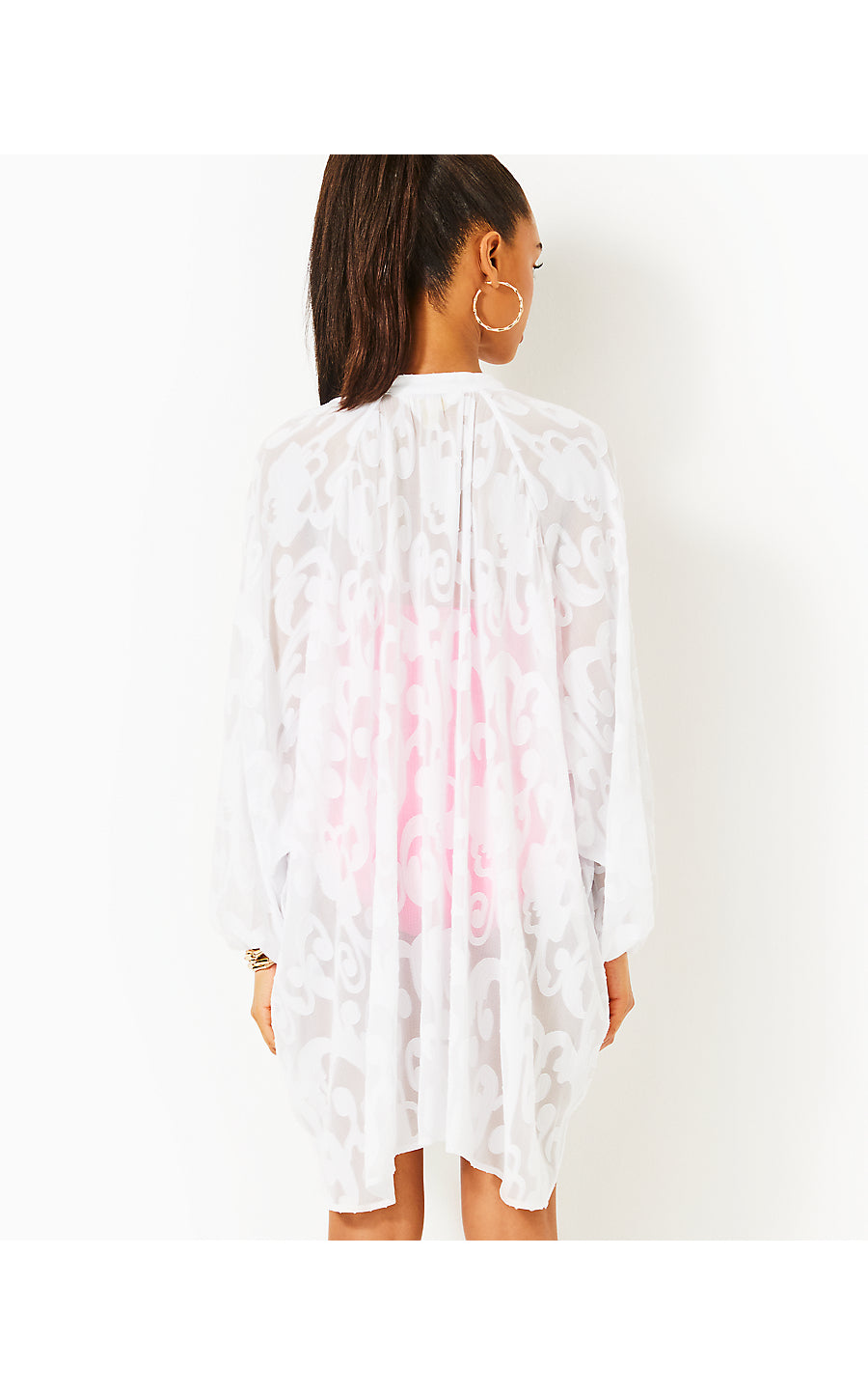 ANDRAE COVERUP - RESORT WHITE - POLY CREPE SWIRL CLIP