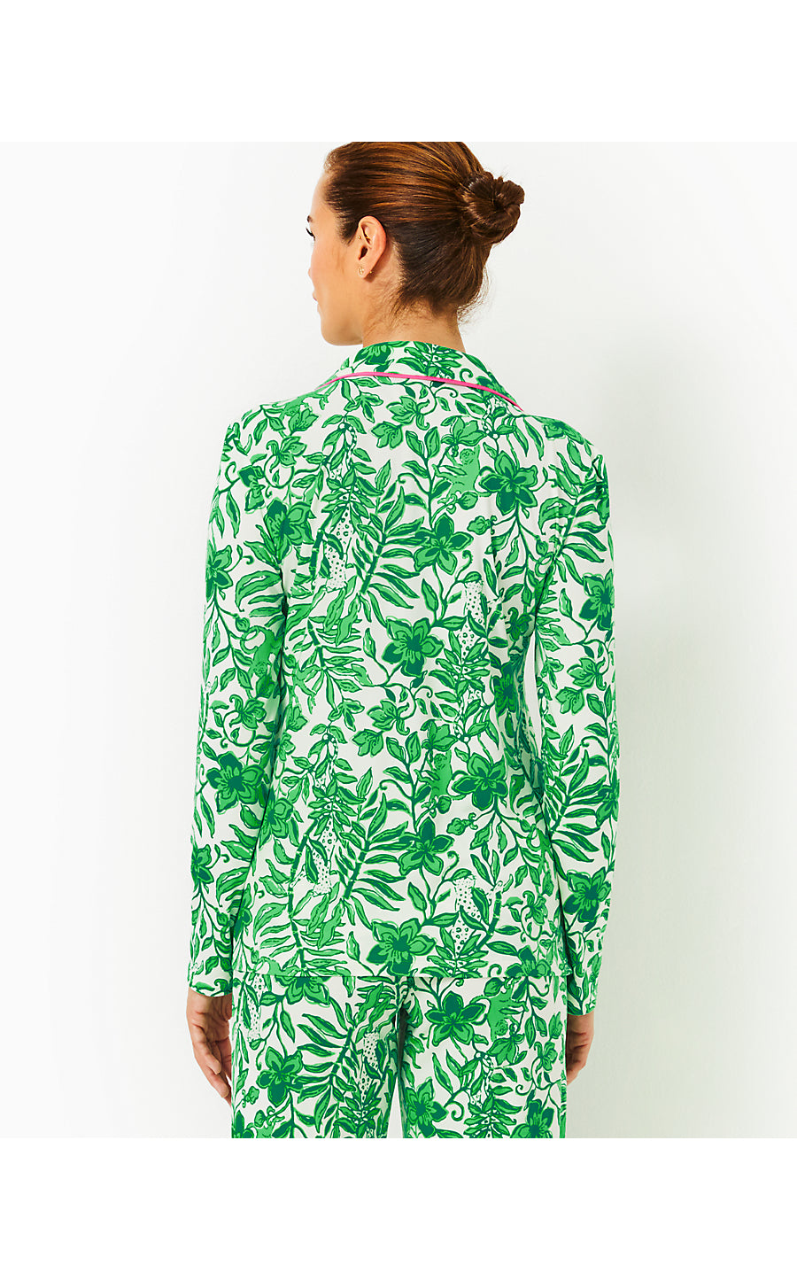 PJ KNIT  BUTTON-UP TOP - FIDDLE LEAF GREEN - LIL ESCAPE PLAN PJS