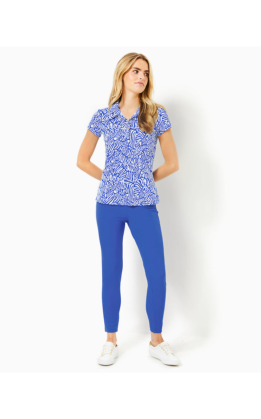 FRIDA SCALLOP POLO UPF 50 - MARTINIQUE BLUE - ZEE BEBE