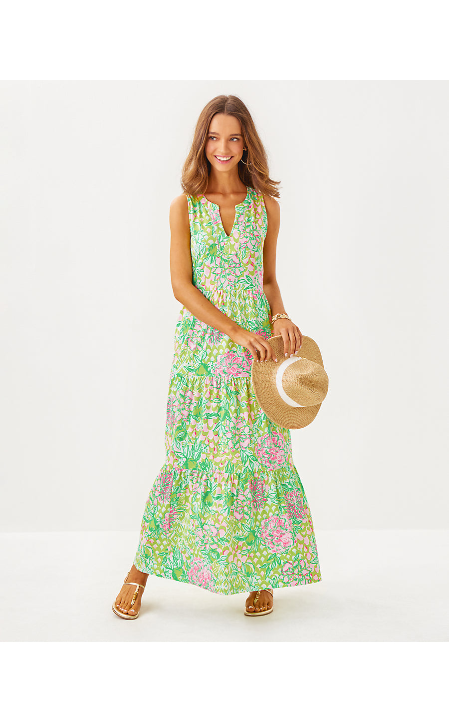 SYDNEE MAXI DRESS - FAUNA GREEN - LIME FEELING GOOD