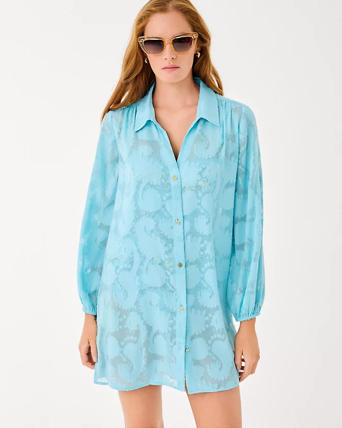 SADIRA CLIP COVERUP - BELLEVUE BLUE - TANGERINE DREAM POLY CLIP