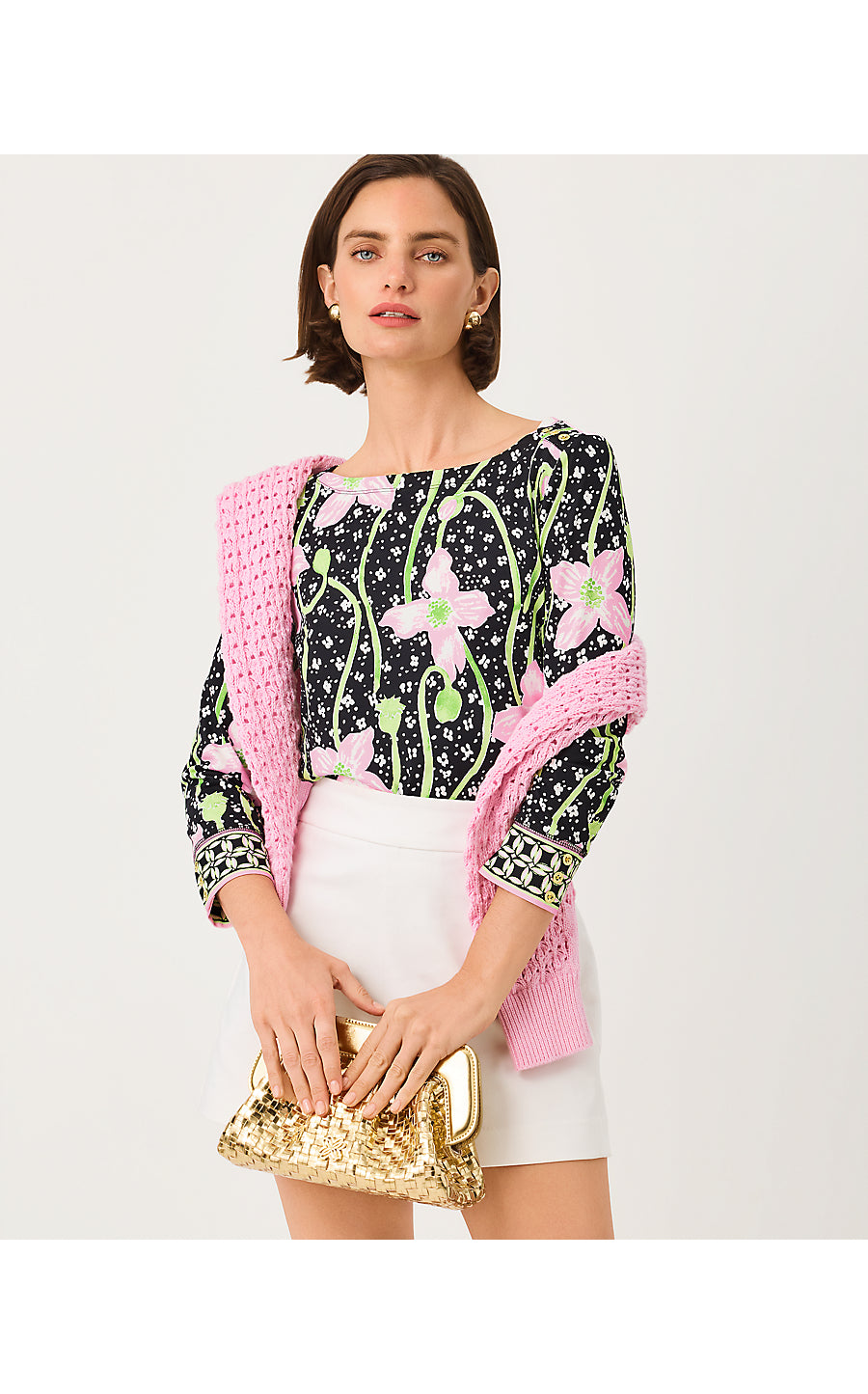 CALLISON UPF 50+ TOP-ONYX-BLUSHING BLOOMS ENGINEERED CHILLYLILLY