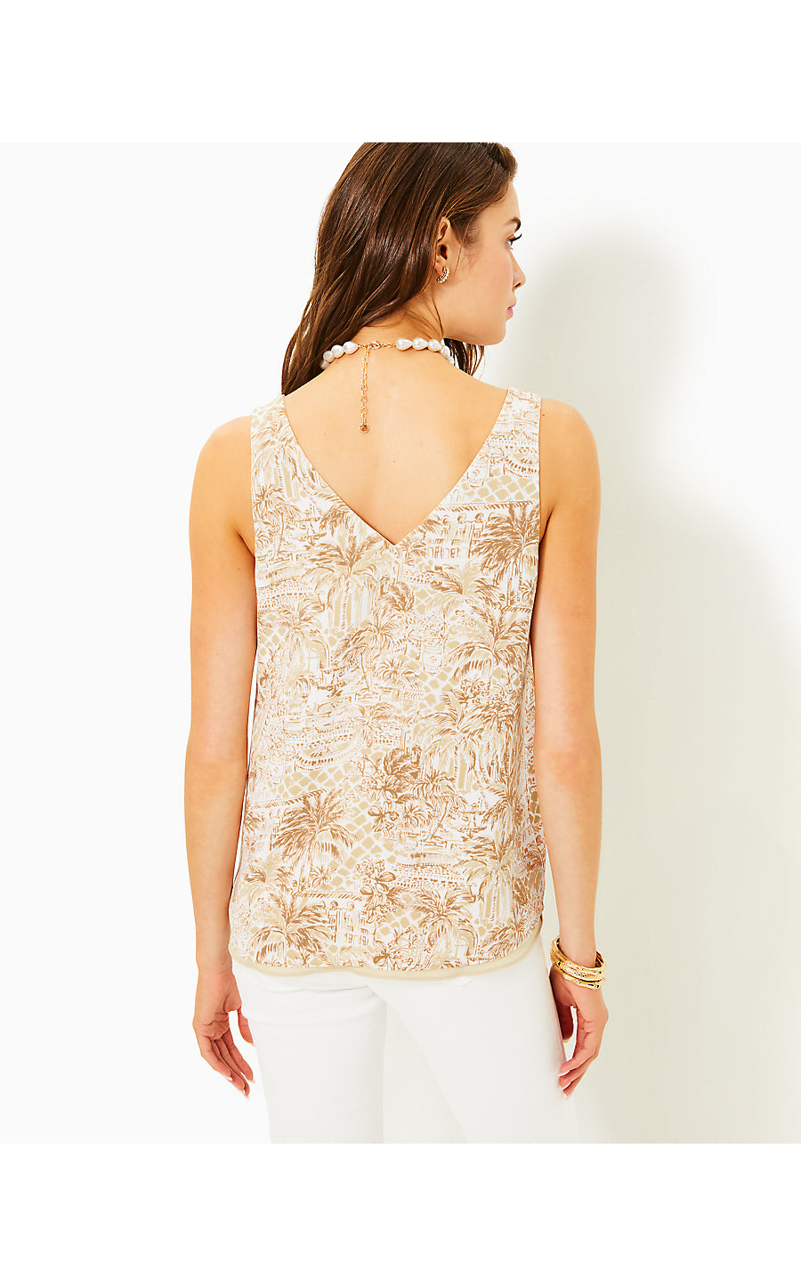 FLORIN STRAIGHT HEM TOP - SAND BAR - PALM BEACH PARADISE