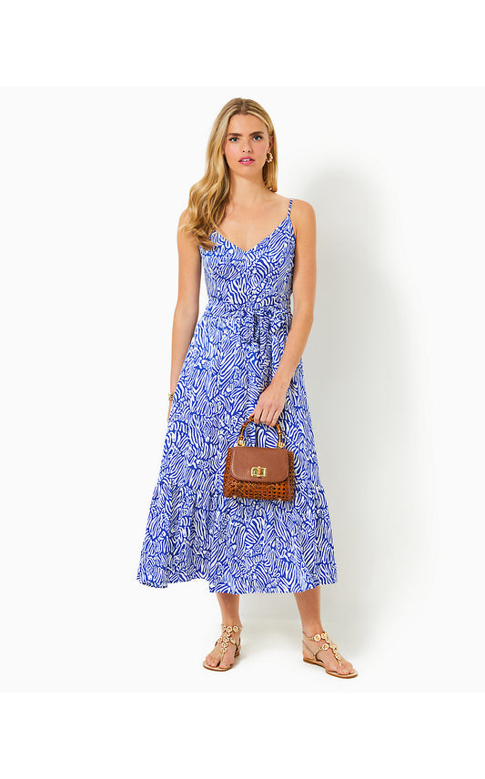 MARCELINA MIDI DRESS - MARTINIQUE BLUE - ZEE BEBE