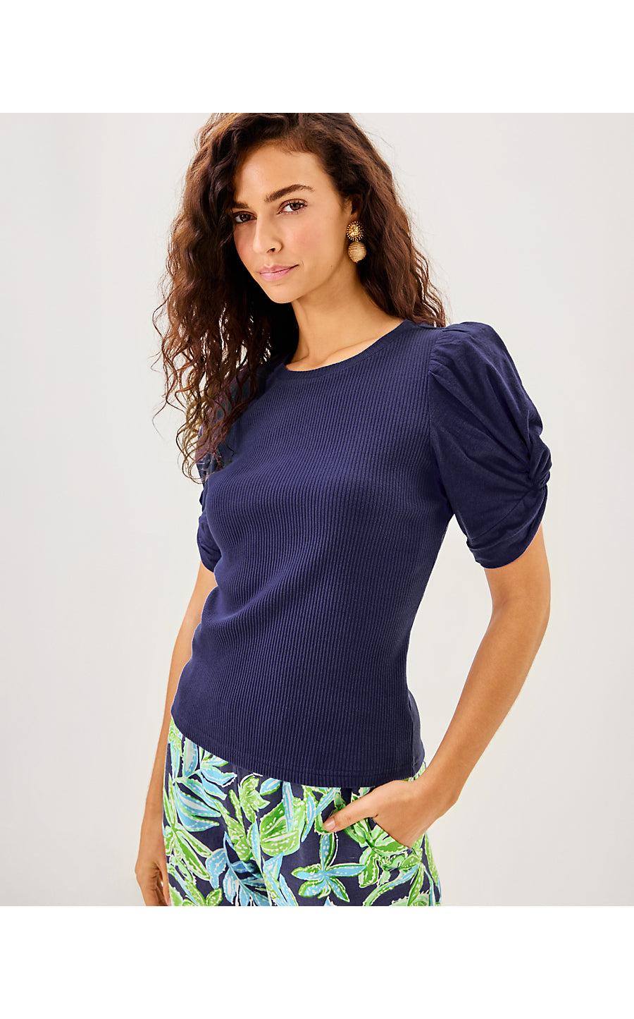 IGBY KNIT TOP - SAPPHIRE POOL