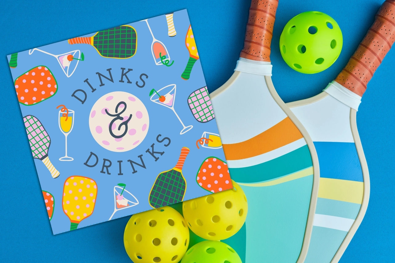 Dinks and Drinks Pickleball Cocktail Napkins