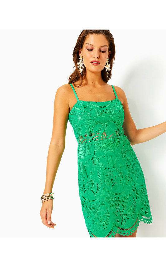 RISETTE LACE DRESS - BRAZILIAN GREEN - PALMS IN PARADISE LACE