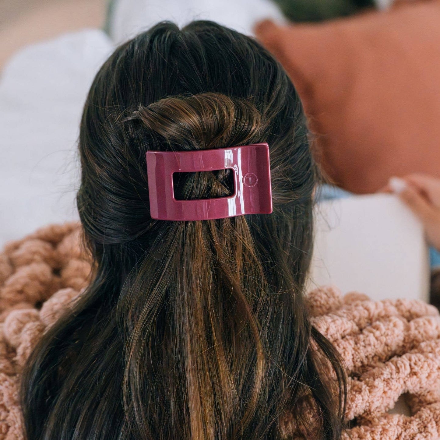 TELETIES - Flat Rectangle Hair Clip | Medium | Wild Side