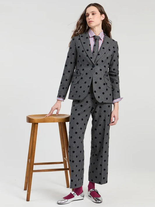 Polka Dot Pants - Grey