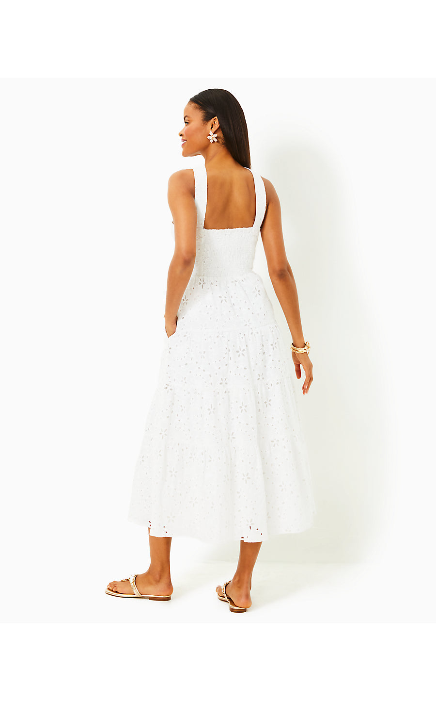 JENETTE MIDI DRESS - SEALIFE EYELET