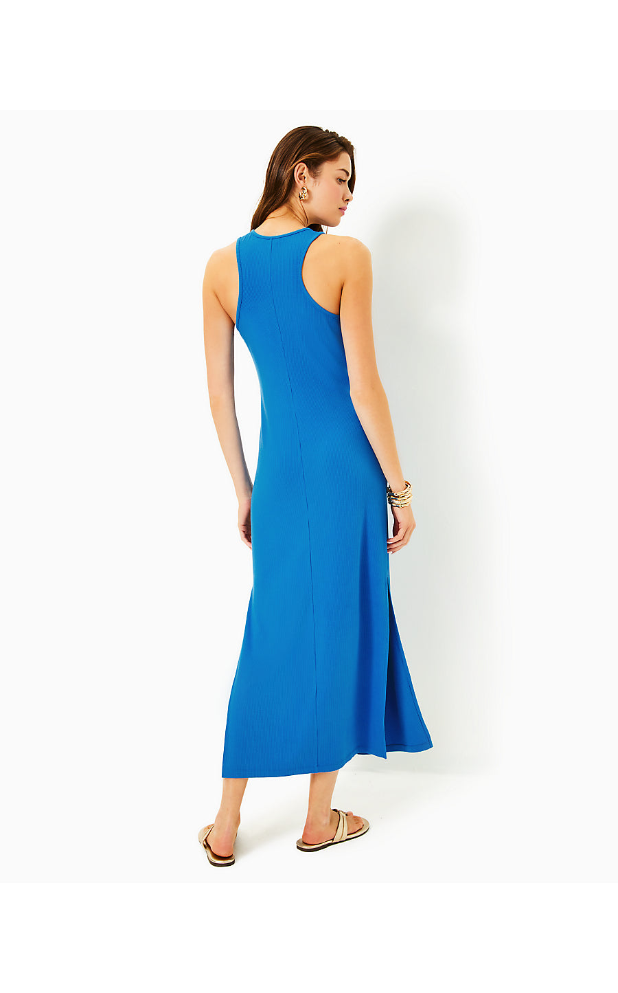 ULLA RIB KNIT MAXI DRESS - MORELLE BLUE