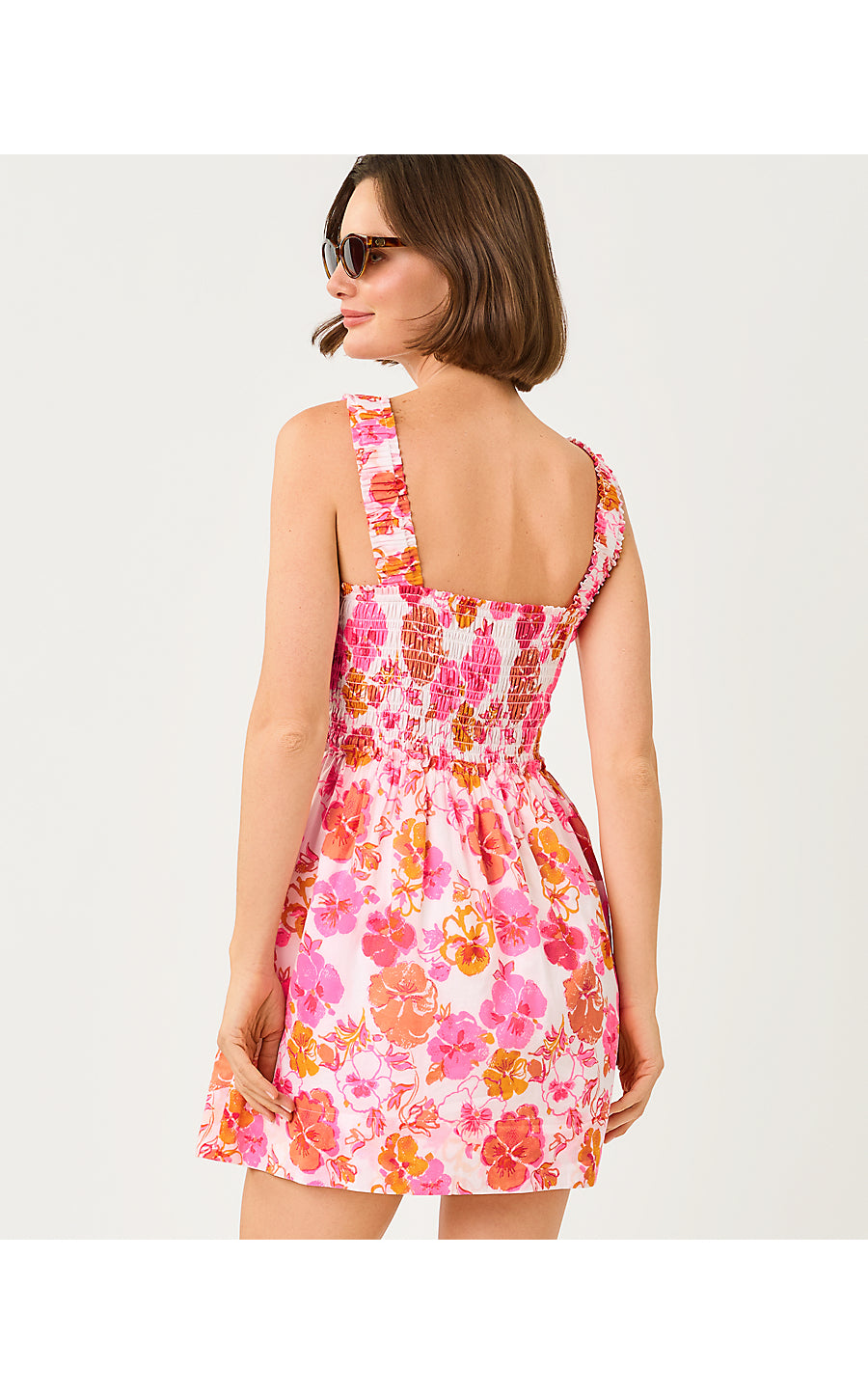 HADLY SKIRTED ROMPER - RESORT WHITE - PANSY FANSY