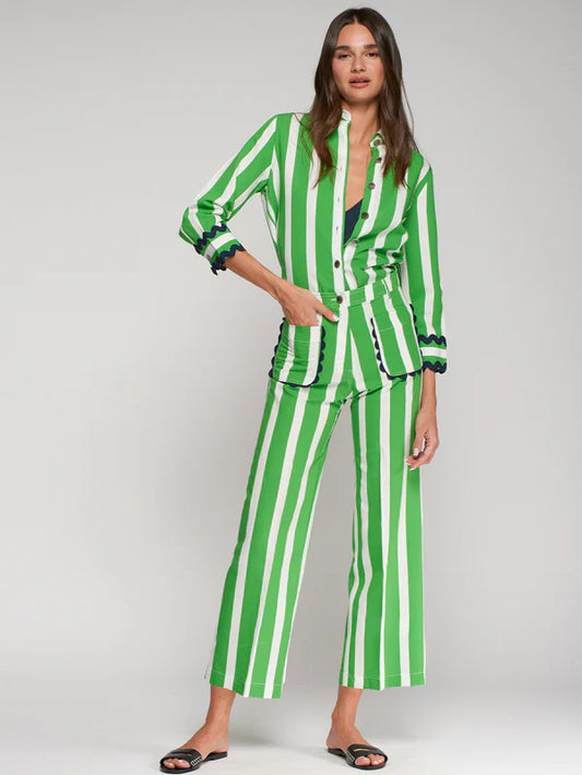 Rayas Striped Pants - Green