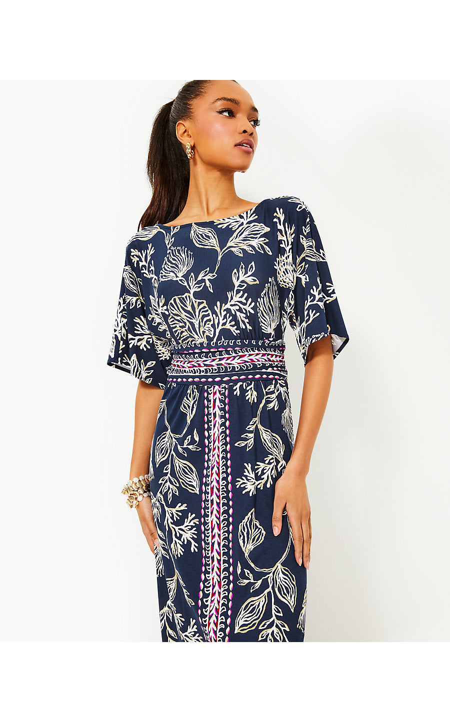 PARIGI BOAT NECK MAXI DRESS - LOW TIDE NAVY - COASTAL LOCALE ENGINEERED KNIT DRESS