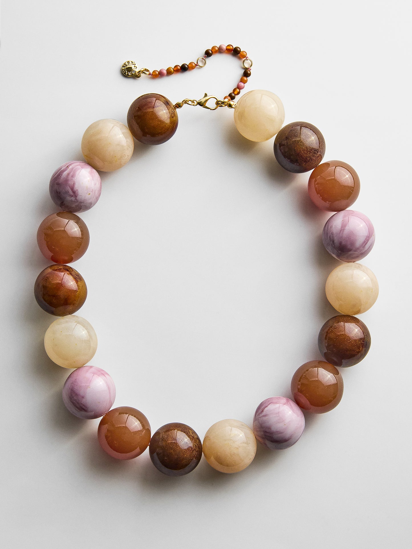 Jane Beaded Necklace - Brown Multi