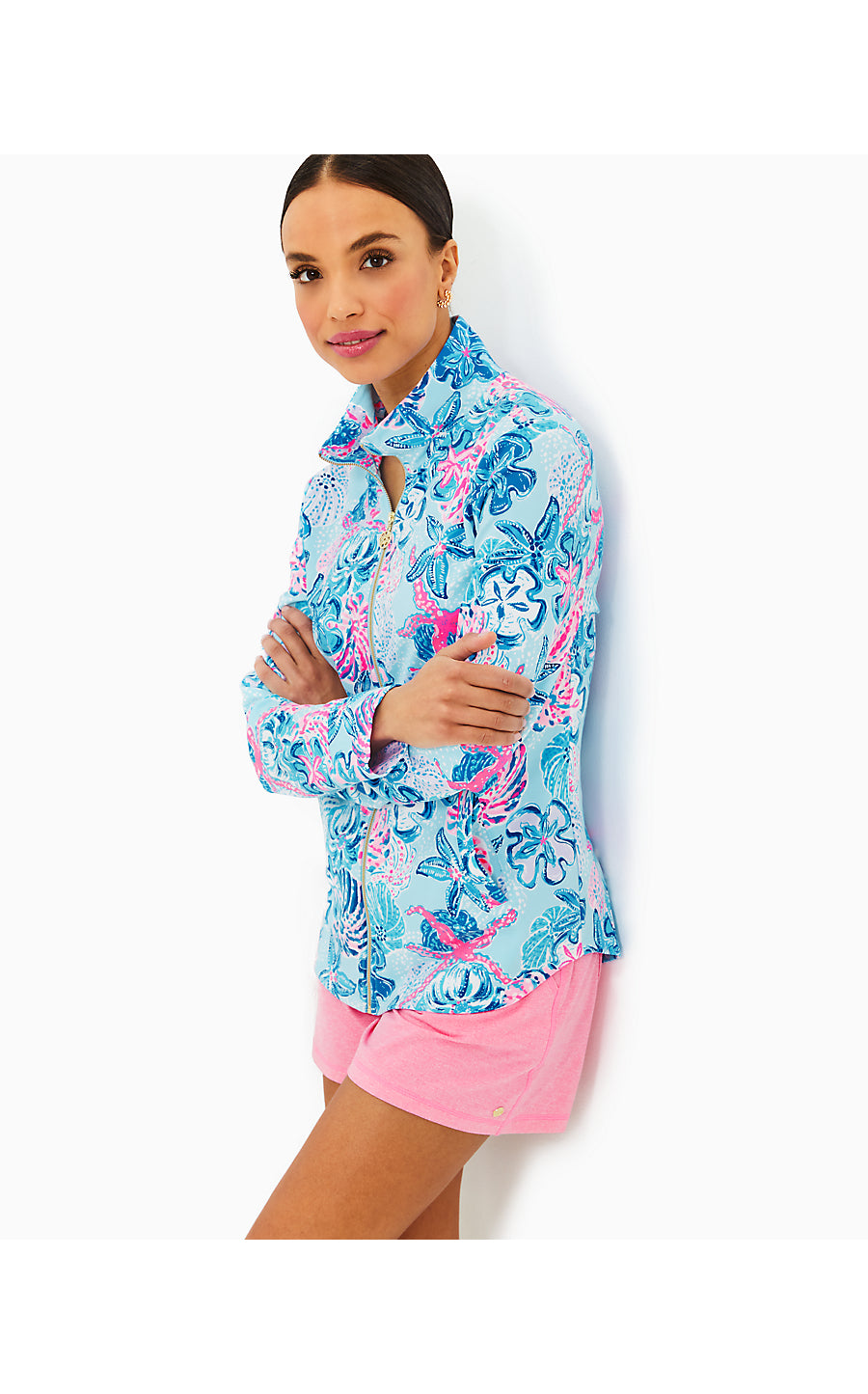 LEONA UPF 50+ ZIP-UP - MULTI - BAHAMAS BEACHCOMBER