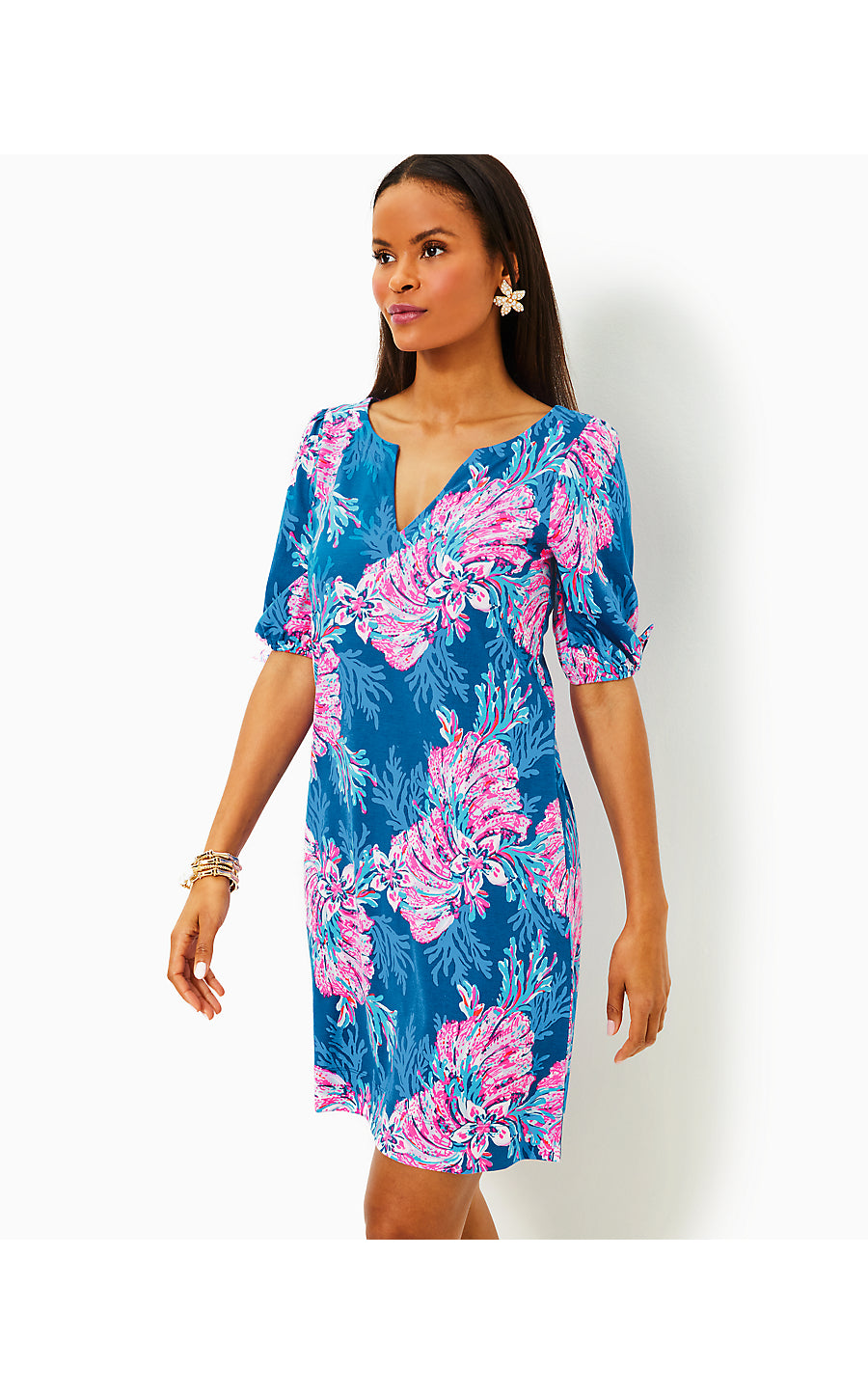 EASLEY SHORT SLEEVE DRESS - MULTI - FOR THE FANS