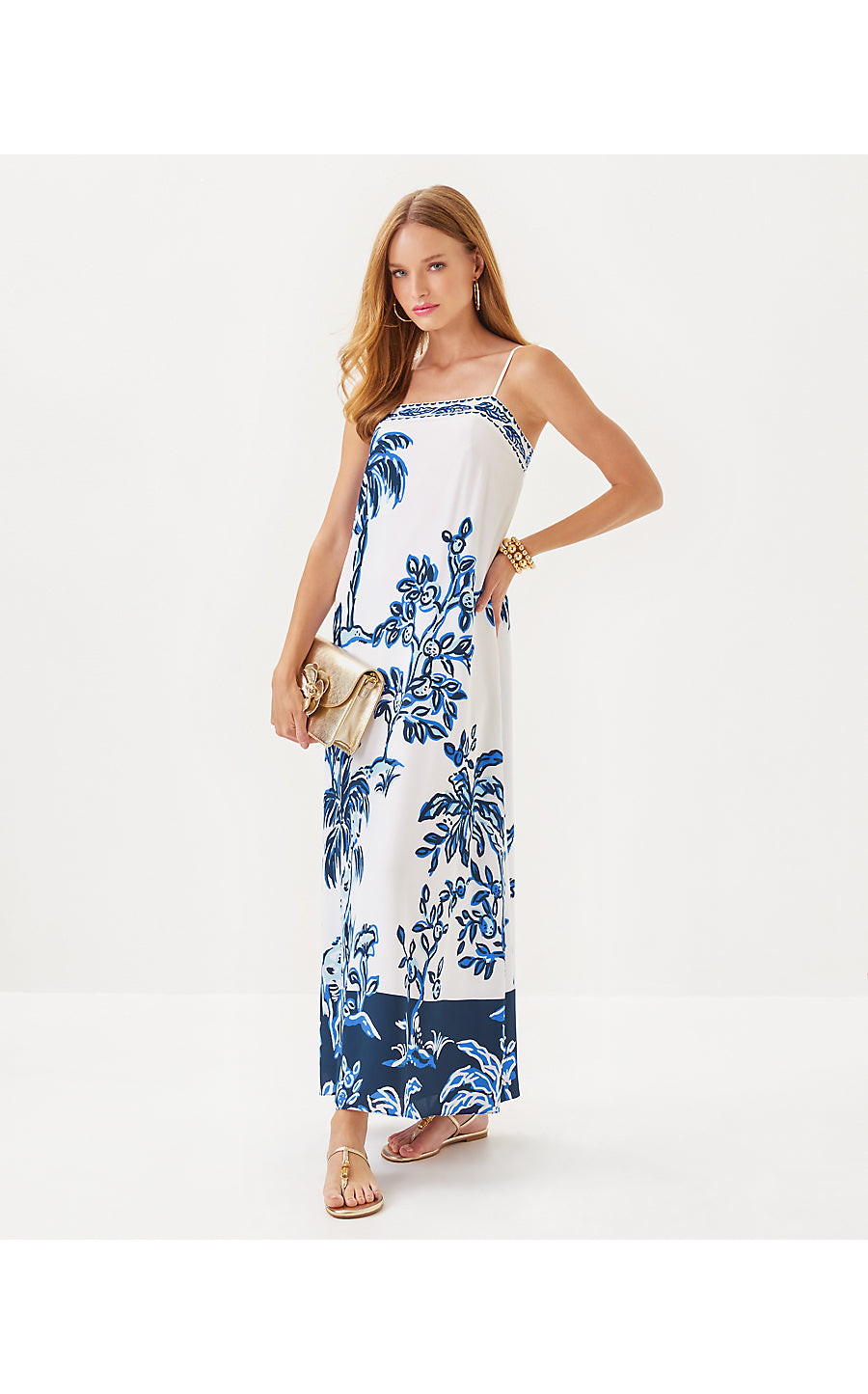 JESSLYN SILK MAXI SLIP DRESS - RESORT WHITE - OVERSIZED TALL TALES ENGINEERED WOVEN MAXI DRESS