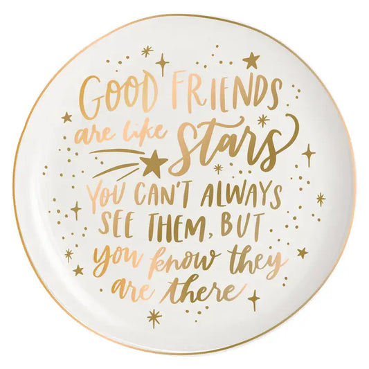 Good Friends Round Ceramic Trinket Tray