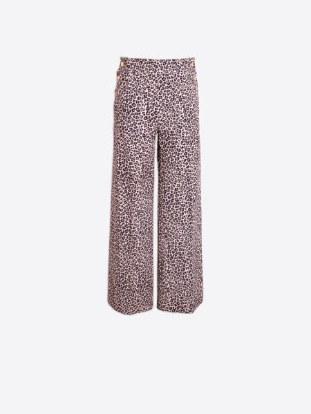 WIDE-LEG LEOPARD PRINT TROUSERS