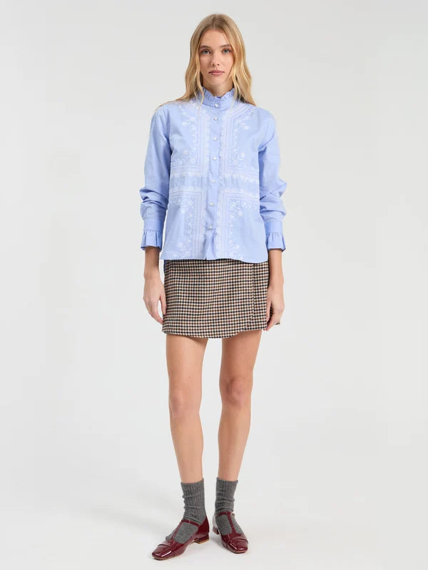 Emroidered Shirt - Light Blue