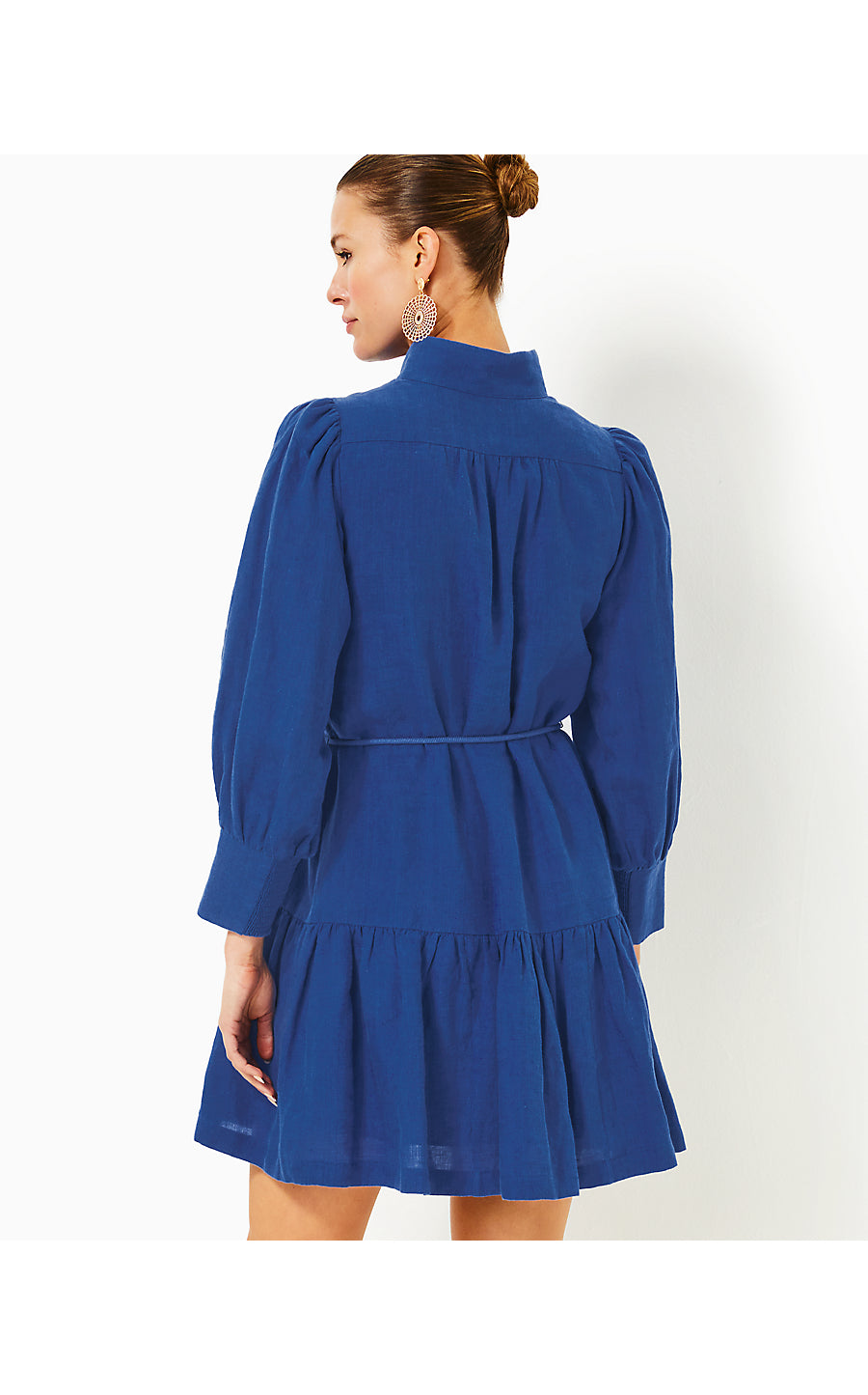 DRENA LINEN DRESS - MARTINIQUE BLUE X BLUE MED